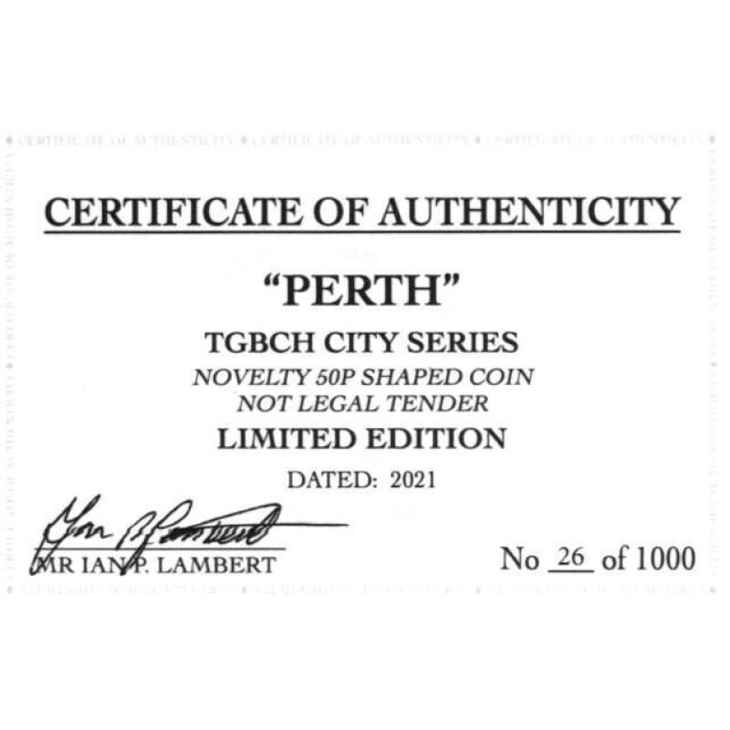 RARE ORIGINAL PERTH, TGBCH CITY SERIES WITH COA OF 1000