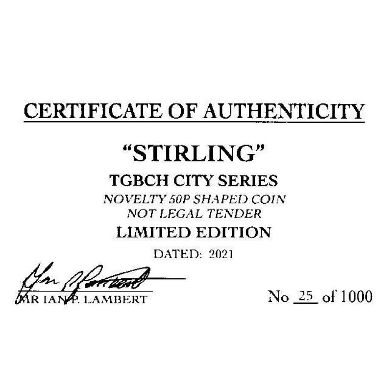 RARE ORIGINAL STIRLING, TGBCH CITY SERIES WITH COA OF 1000