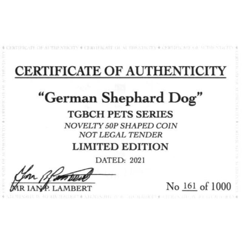 RARE ORIGINAL GERMAN SHEPHARD DOG 2021 WITH COA OF 1000