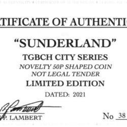 RARE ORIGINAL SUNDERLAND, TGBCH CITY SERIES WITH COA OF 1000