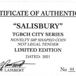 RARE ORIGINAL SALISBURY, TGBCH CITY SERIES WITH COA OF 1000