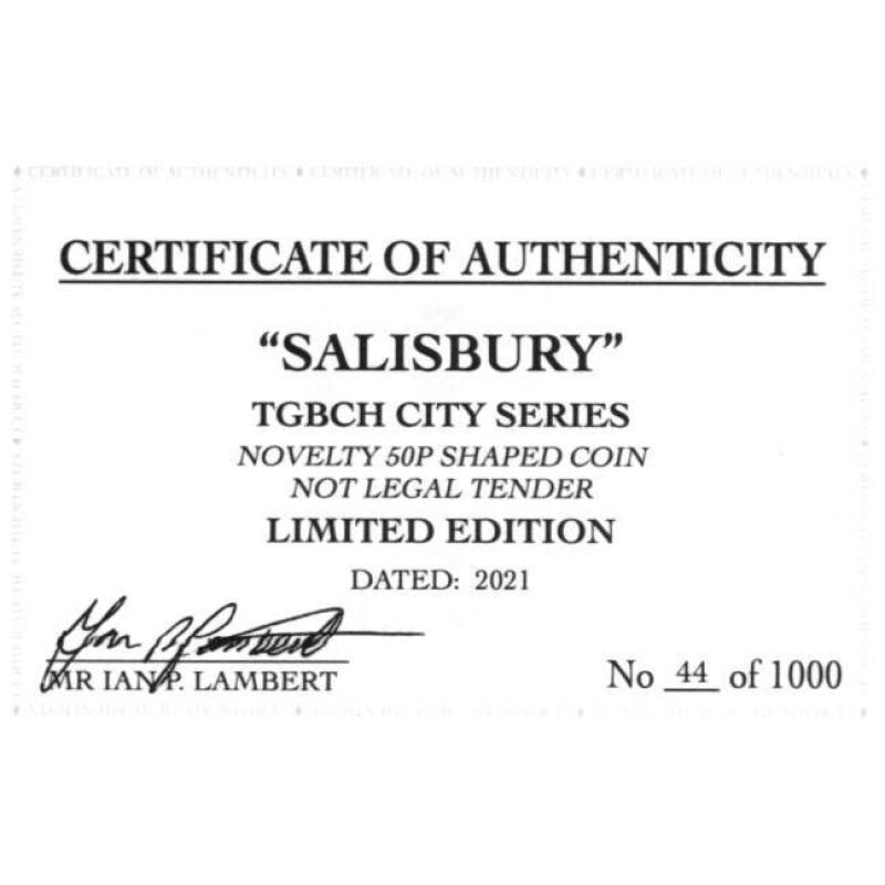 RARE ORIGINAL SALISBURY, TGBCH CITY SERIES WITH COA OF 1000