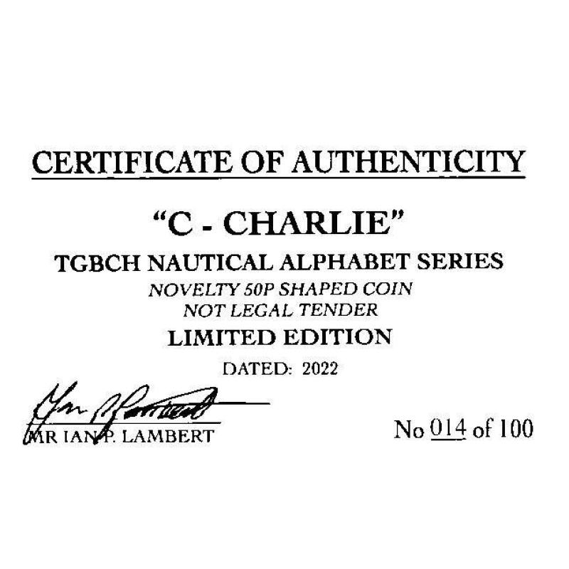 RARE ORIGINAL C-CHARLIE NAUTICAL ALPHABET SERIES WITH COA OF 100