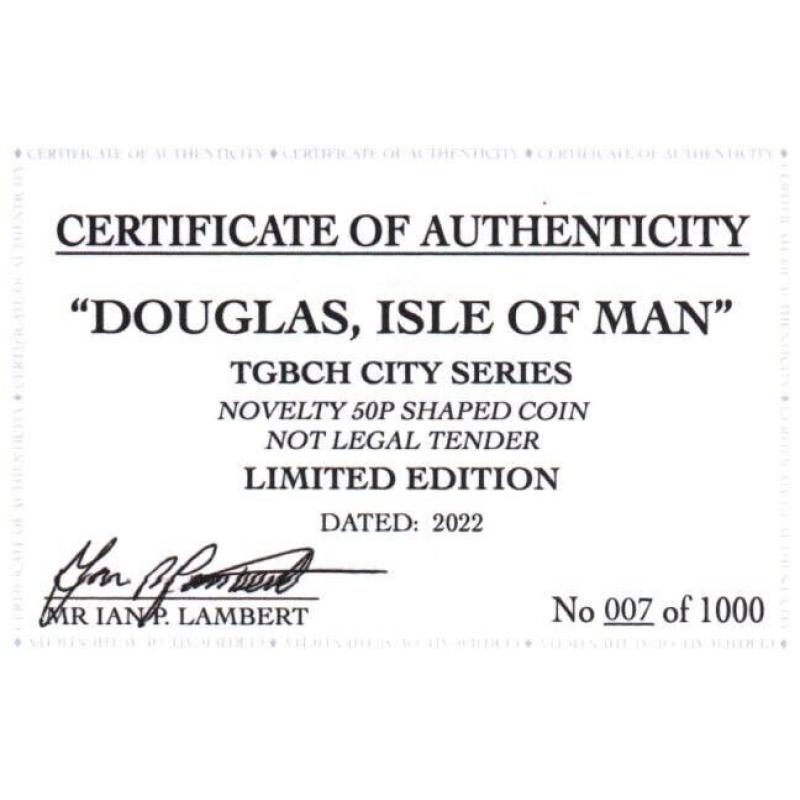 RARE ORIGINAL DOUGLAS, ISLE OF MAN,TGBCH CITY SERIES WITH COA OF 1000