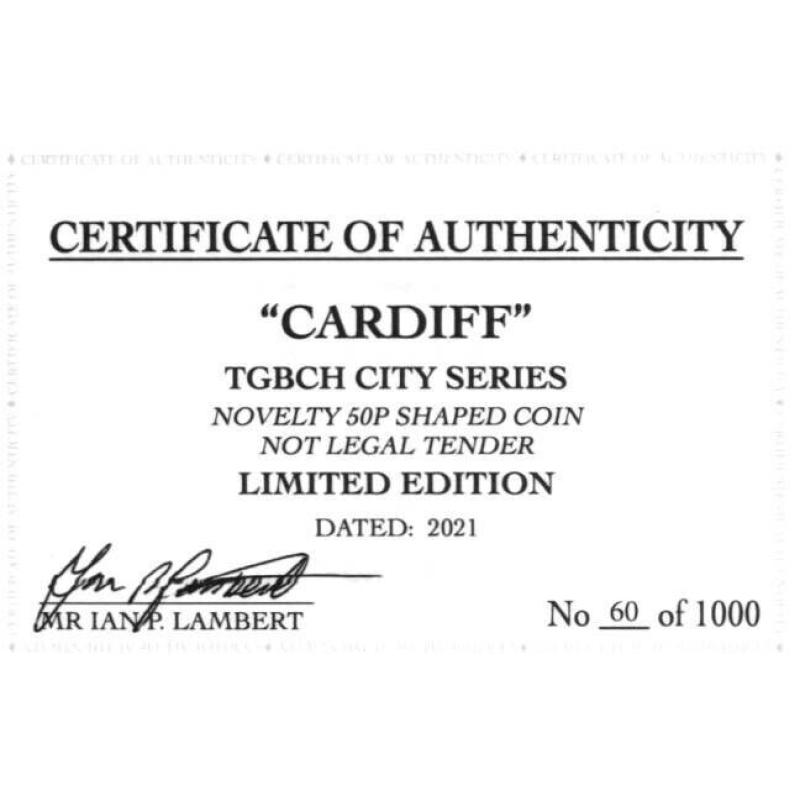 RARE ORIGINAL CARDIFF, TGBCH CITY SERIES WITH COA OF 1000