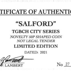 RARE ORIGINAL SALFORD, TGBCH CITY SERIES WITH COA OF 1000