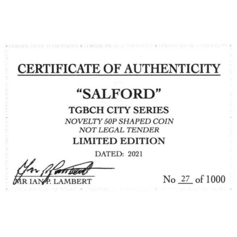 RARE ORIGINAL SALFORD, TGBCH CITY SERIES WITH COA OF 1000