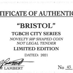 RARE ORIGINAL BRISTOL, TGBCH CITY SERIES WITH COA OF 1000