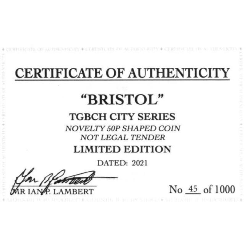 RARE ORIGINAL BRISTOL, TGBCH CITY SERIES WITH COA OF 1000