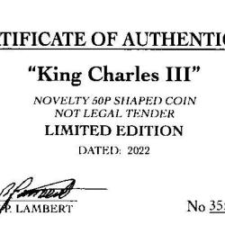 RARE ORIGINAL KING CHARLES ACCESSION 8th SEPTEMBER 2022 WITH COA OF 500 (TGBCH)