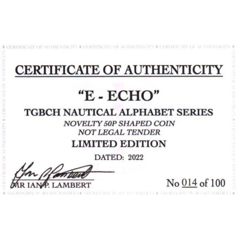 RARE ORIGINAL E-ECHO  NAUTICAL ALPHABET SERIES WITH COA OF 100