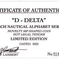 RARE ORIGINAL D-DELTA NAUTICAL ALPHABET SERIES WITH COA OF 100