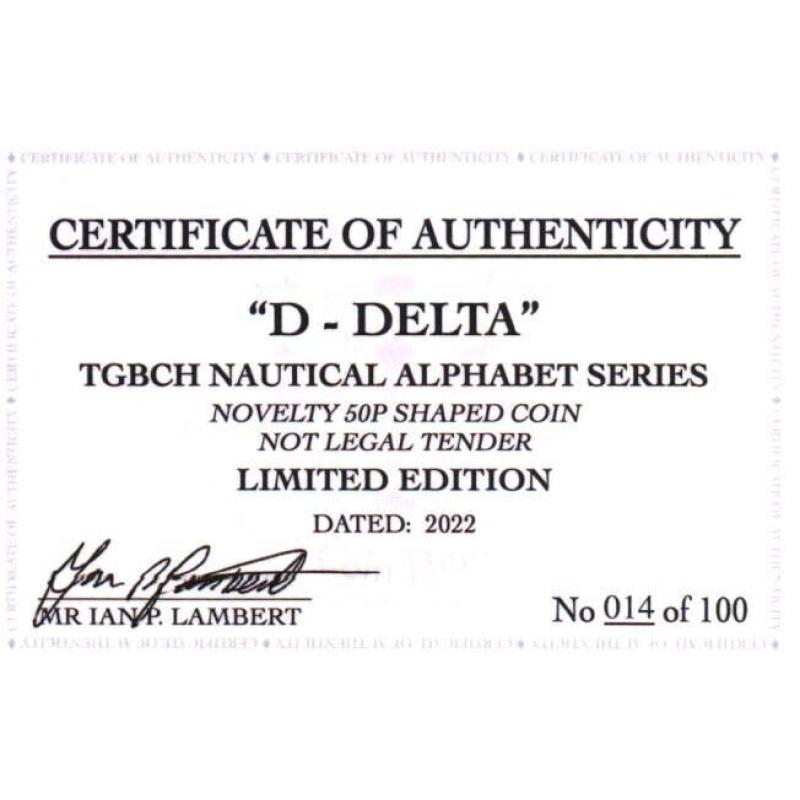 RARE ORIGINAL D-DELTA NAUTICAL ALPHABET SERIES WITH COA OF 100