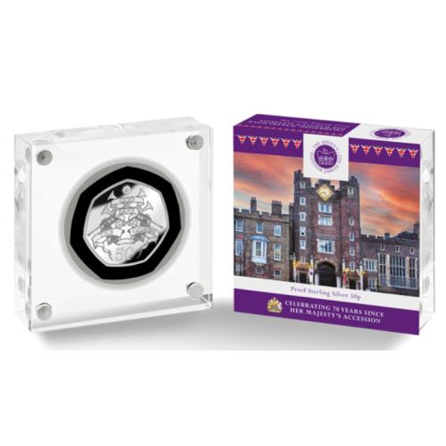 Proclamation Platinum Jubilee QEII South Georgia 2022 50p Silver Proof