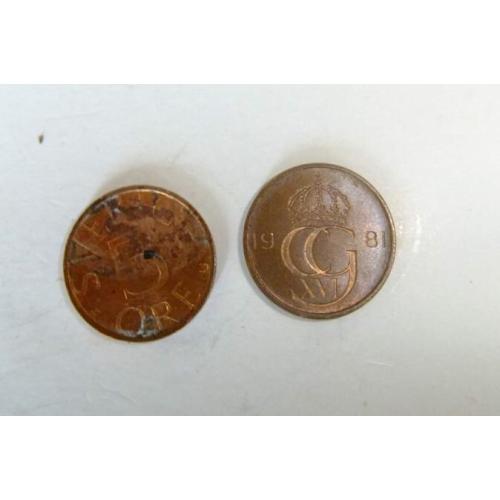 1981 Sweden 5 Ore Crowned Carl XVI Gustaf Monogram Circulated Condition Coin