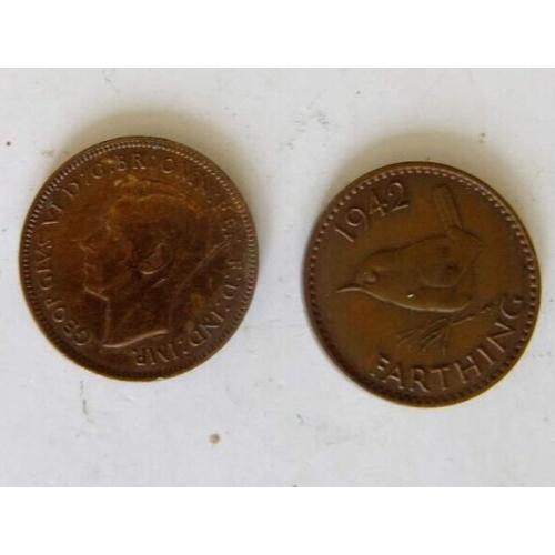 1940 Farthing 1/4 Penny King George VI 6th Eurasian Wren VAT Receipt Given