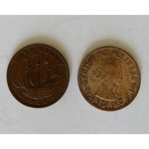 1963 Elizabeth II 2nd Half Penny 1/2d Circulated History Coin Pre Decimal P+P
