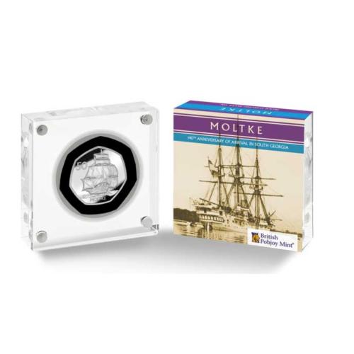 Georgia & Sandwich 2022 Moltke 50p First Steam Powered Vessel Silver Proof