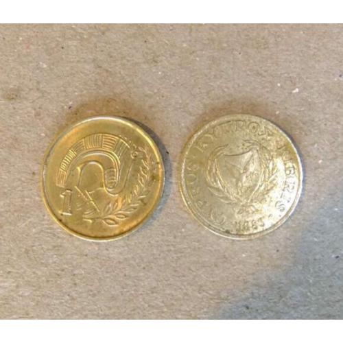 1983 Cyprus 1 Cent Once Cent Cyprus Coat Of Arms Circulated Condition