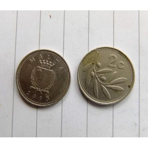 Malta 2 Cents 1995 Two  Cents Zebbuga Branch Circulated Condition