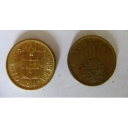 1988 Portugal 10 Escudos Coin Stained Glass Window Circulated Condition