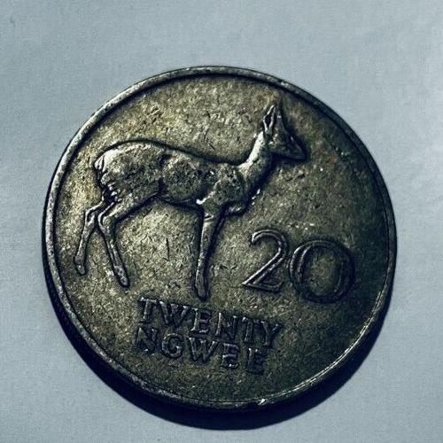 Zambia 20 Ngwee 1968 Circulated Condition