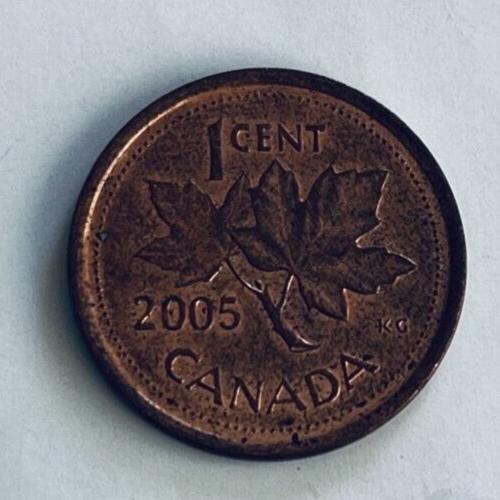 Canada 1 Cent 2005 4th Portrait Circulated No Stamp