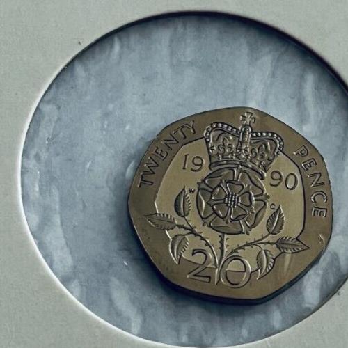 20p 1990  Uncirculated QE 2nd Twenty Pence From A Proof / Year Set