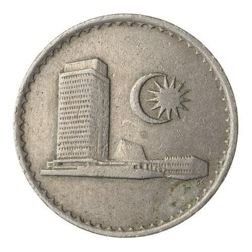 Malaysia 10 Ten Sen 1982 Malaysian Coins Good Circulated Condition Moon Star