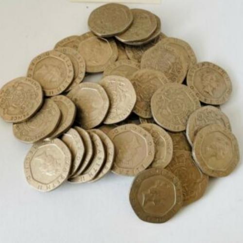 20p 1990 VGC QE 2nd Queen Elizabeth 2nd Tudor Rose Jubilee Death Memoriam Memory