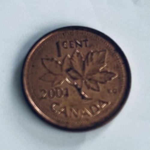 Canada 1 Cent 2001 Canadian One Cent Maple Leaf Circulated Coin