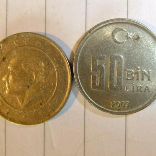 2002 Turkey 50 Lira Turkish Coins Good Circulated Condition