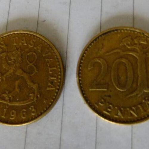 Finland 20 Pennia 1972 Circulated Condition VAT Receipt Given