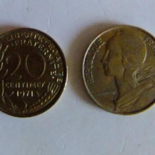 1976 France 20 Centimes Wheat Ear Circulated Condition VAT Receipt Given