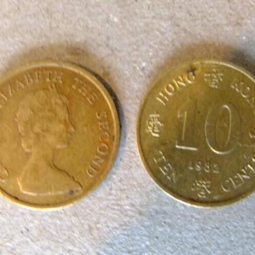 1989 Hong Kong 10 Cents Hong Kong Orchid Flower Circulated Condition