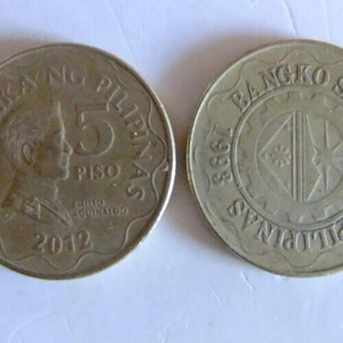 2013 5 Piso Philipines Coins Central Bank Sea Five Piso Asia East