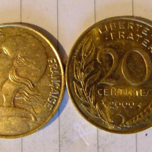 1964 France 20 Centimes Circulated Condition VAT Receipt Given