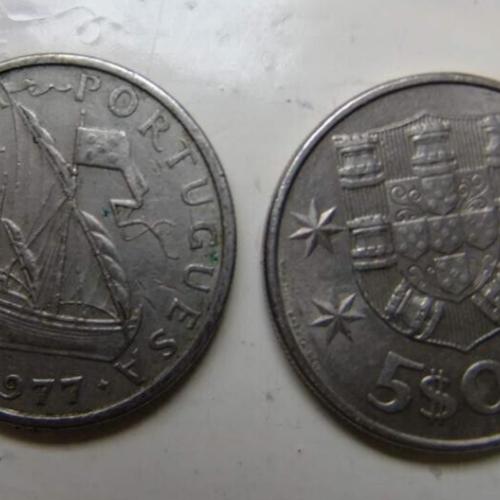 Portugal 1970 Five Escudos 5 Escudos Coin Circulated Condition