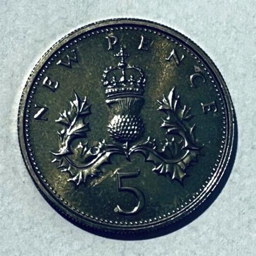 5p Excellent Condition Five Pence 1973 VAT Receipt Given Old Large Type