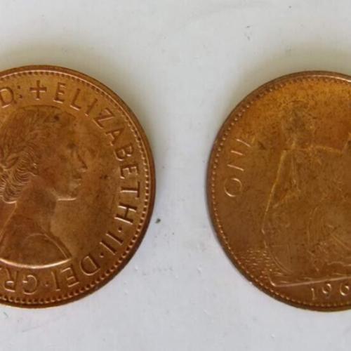 1962 Elizabeth II 2nd Old One Penny Circulated History Coin Pre Decimal VAT Rece