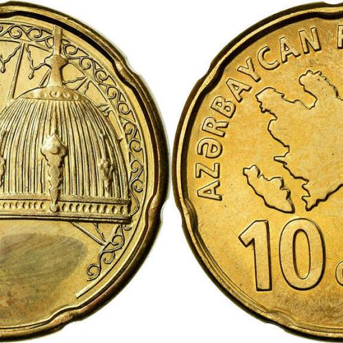 Azerbaijan 10 Qapik Coin Date Undated 2006 Circulated VAT Receipt Given