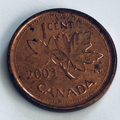 Canada 1 Cent 2003 Circulated 3rd Portrait P Stamp