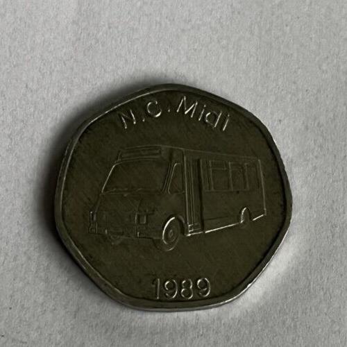 1989 National Transport Token 20 Coin N.C Midi Bus