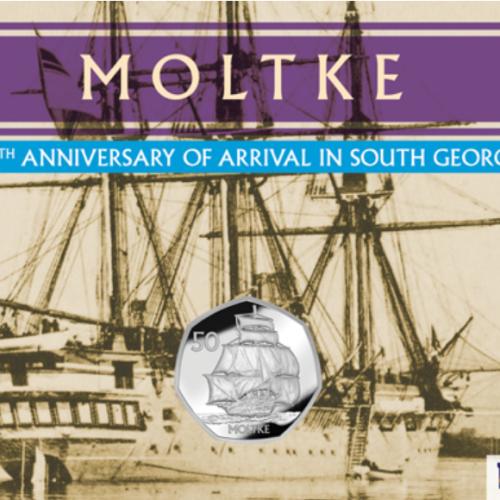 Georgia & Sandwich 2022 Moltke 50p Cupro Nickel Diamond Finish Uncirculated