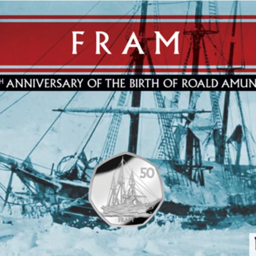 British Antarctic 2022 Fram 50p Cupro Nickel Diamond Finish Uncirculated