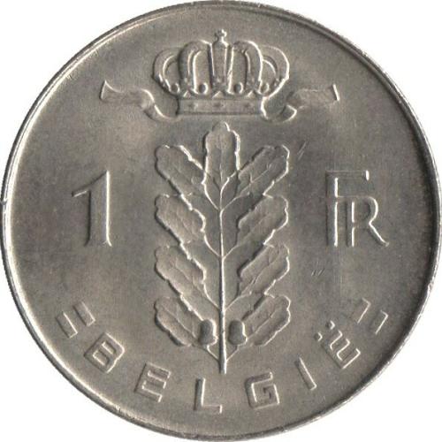 1967 Belgium 1 Franc Circulated Condition VAT Receipt Given