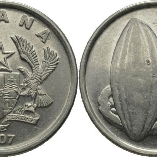 Ghana 20 Pesewa Coin Date 2007 Circulated VAT Receipt Given