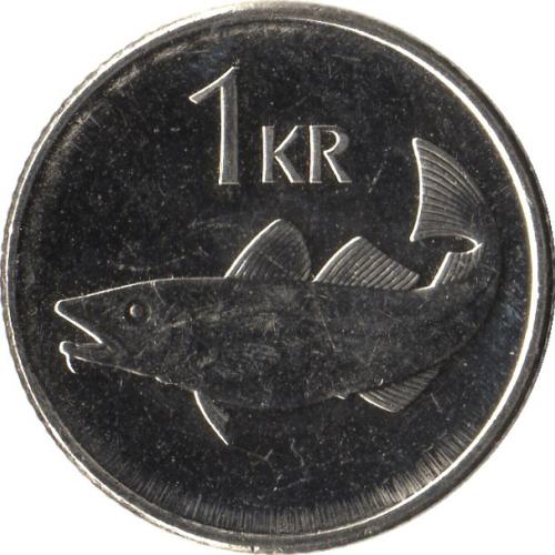 Iceland 1 Krona 2006 Bergrisi The Giant Codfish Reverse Circulated Condition