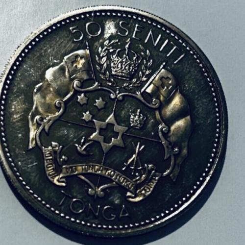 Kingdom of Tonga 50 Seniti 1967 Uncirculated Coin Queen Salote Tupou 3rd