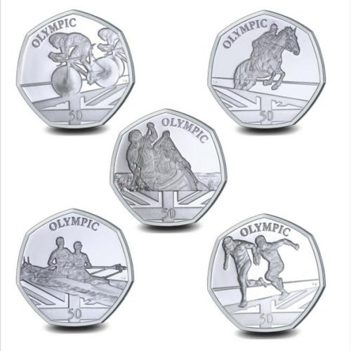 Gibraltar 2021 Tokyo Olympic Games Complete Set 50p Cupro Nickel Diamond Finish